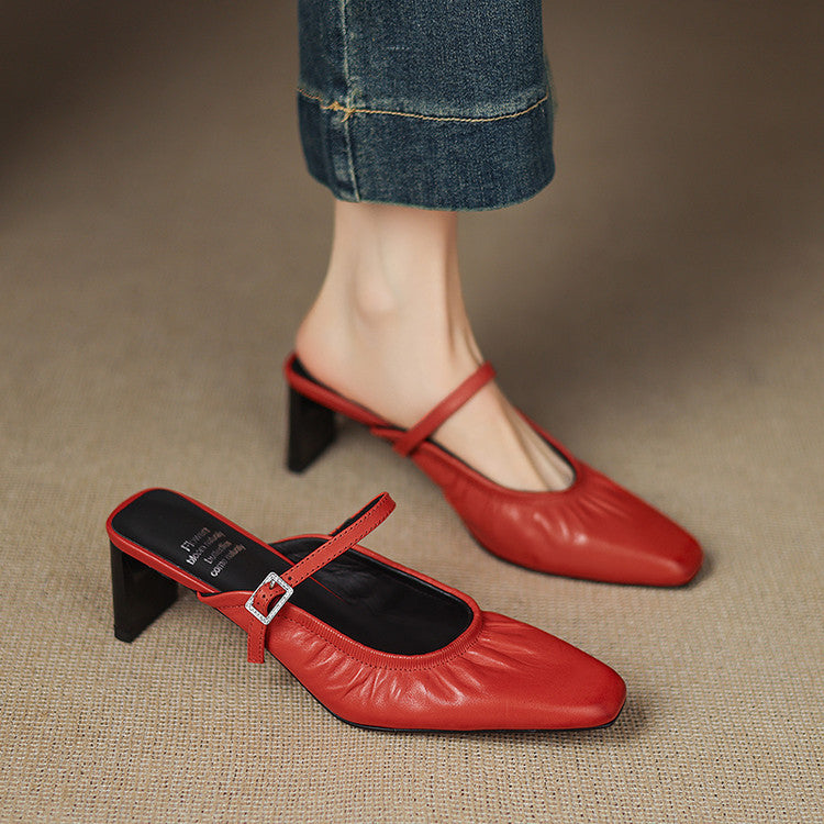 Vanya | Mules Mary Jane in vera pelle