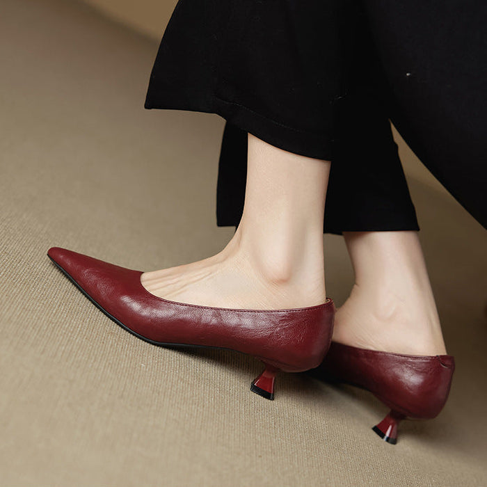 Selva | Décolleté in vera pelle con tacco kitten