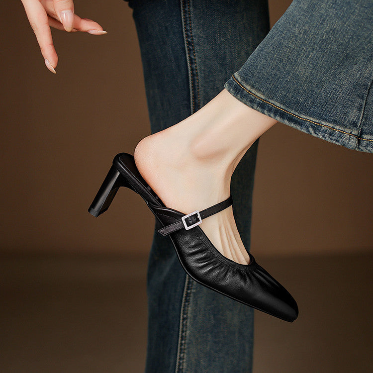 Vanya | Mules Mary Jane in vera pelle