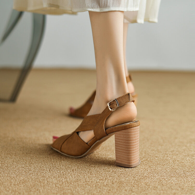 Arlie | Slingback peep-toe con fasce incrociate