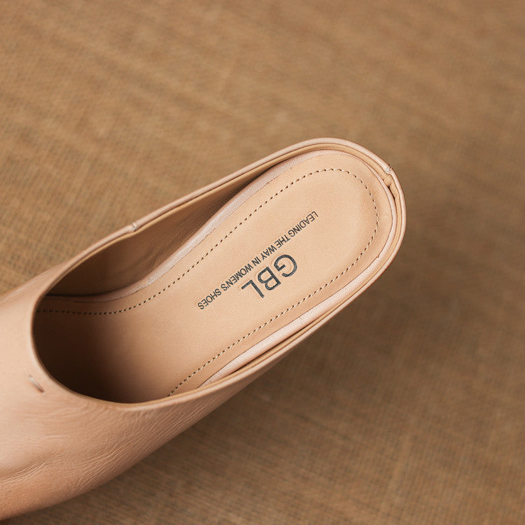 Kessa | Mules in vera pelle con zeppa