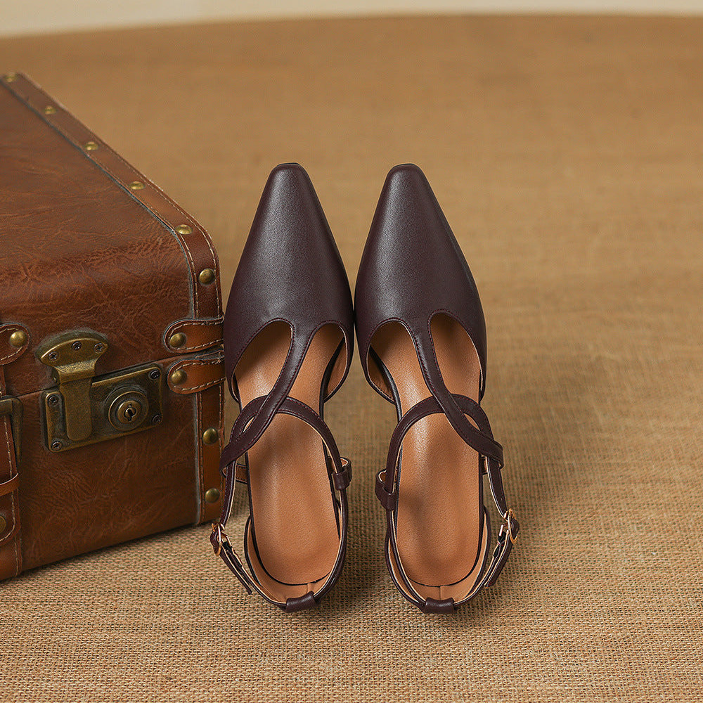 Mia | Scarpe in vera pelle con cinturino a T