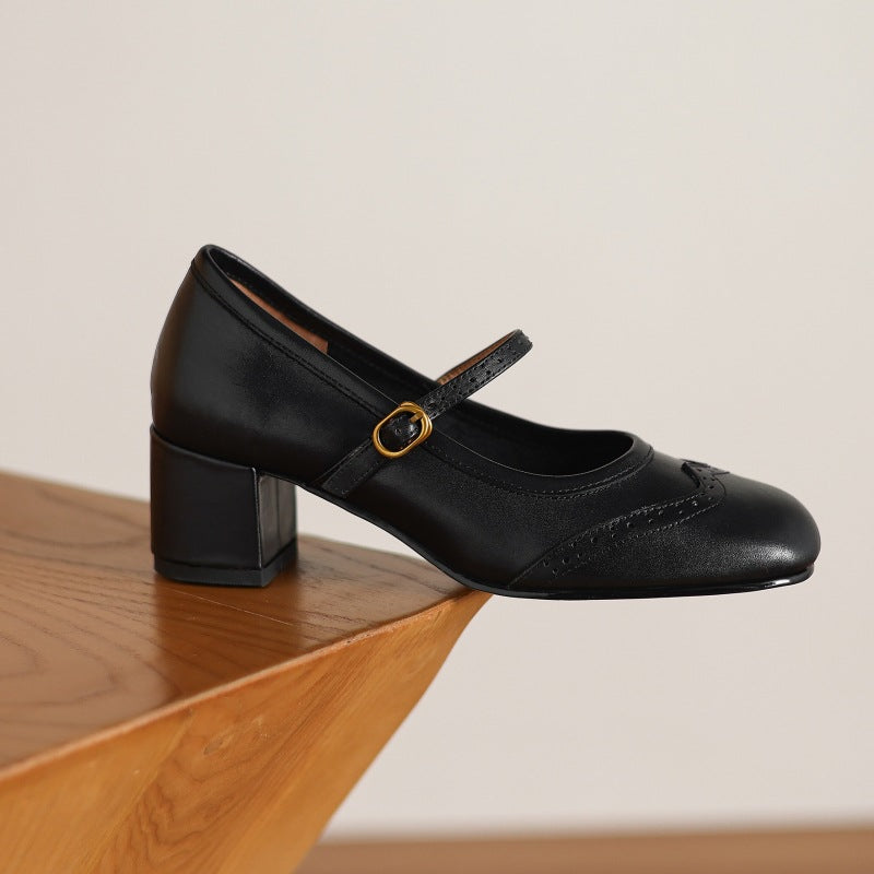 Harel | Mary Jane brogue in vera pelle