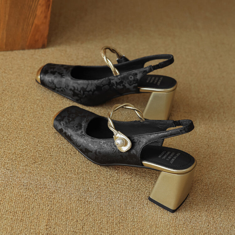 Regina | Slingback effetto broccato
