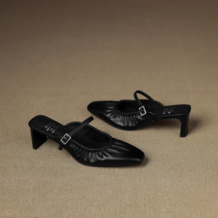 Vanya | Mules Mary Jane in vera pelle