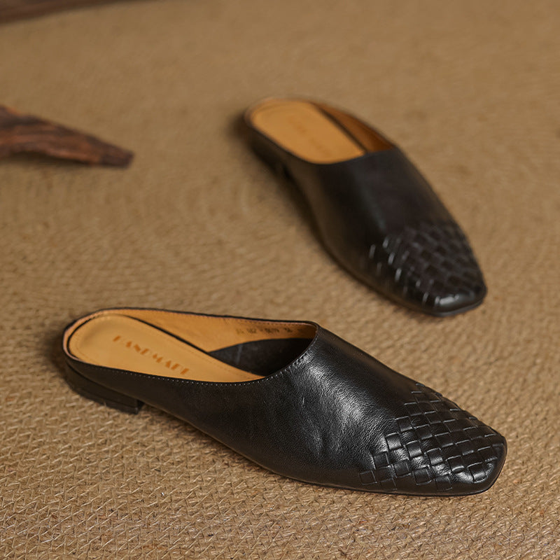 Rea | Mules in vera pelle intrecciata