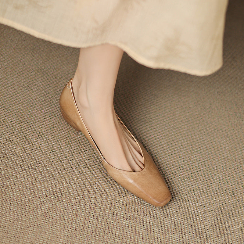 Aldina | Ballerine in vera pelle con zeppa