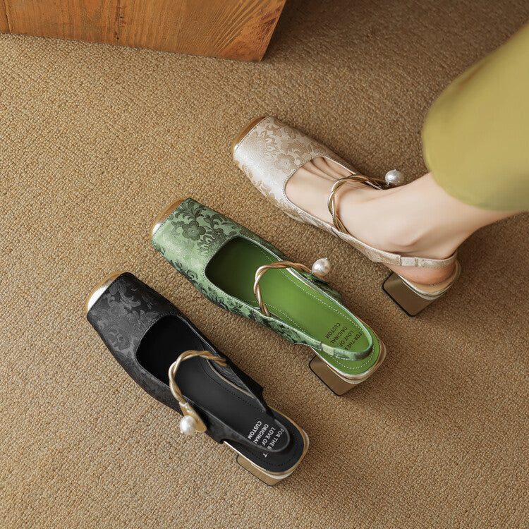 Regina | Slingback effetto broccato