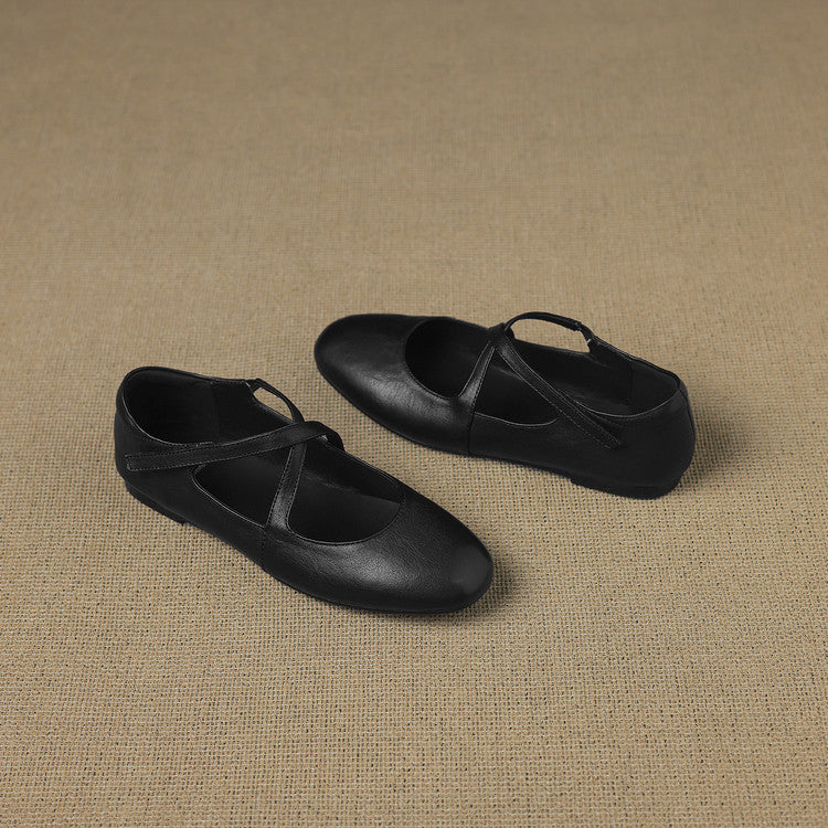 Zeor | Ballerine in vera pelle con fasce incrociate
