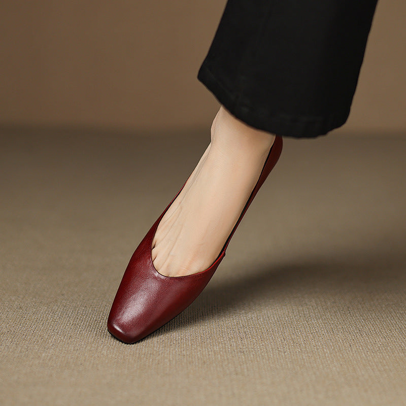 Aldina | Ballerine in vera pelle con zeppa