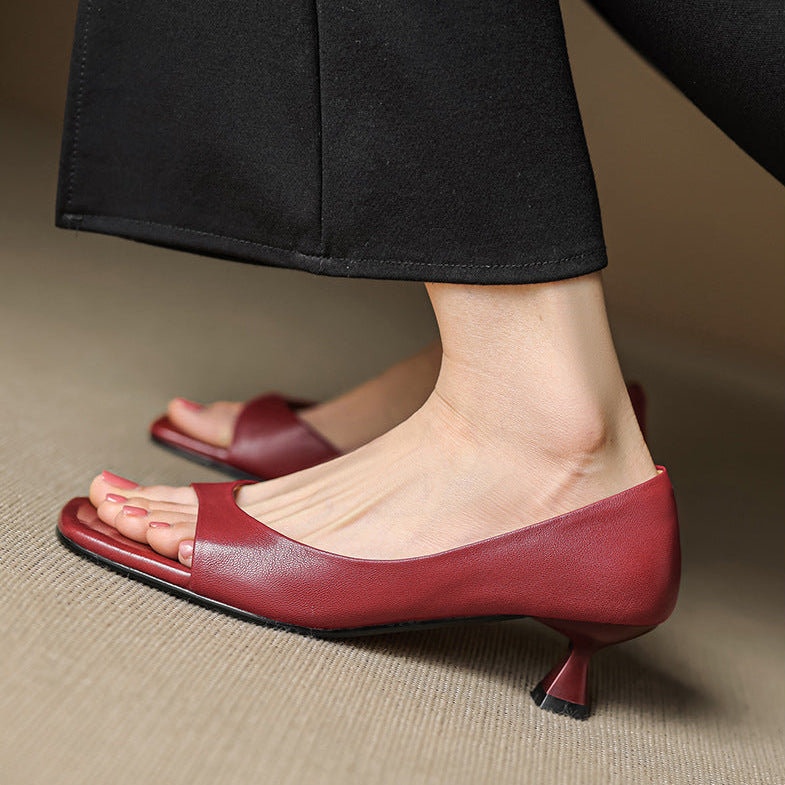 Celin | Décolleté peep-toe con tacco kitten