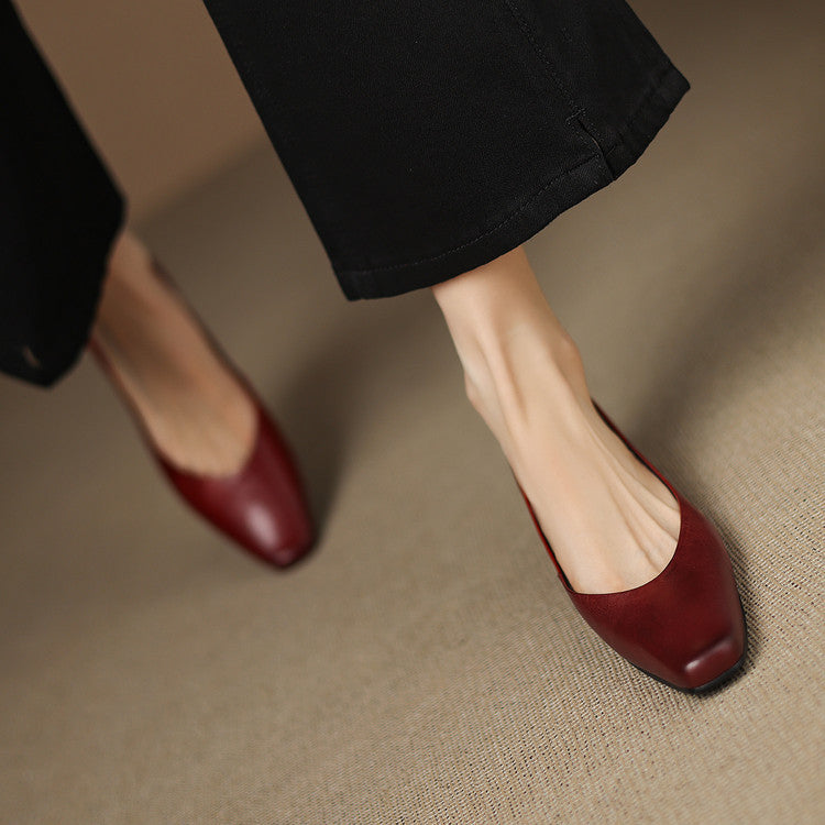 Aldina | Ballerine in vera pelle con zeppa