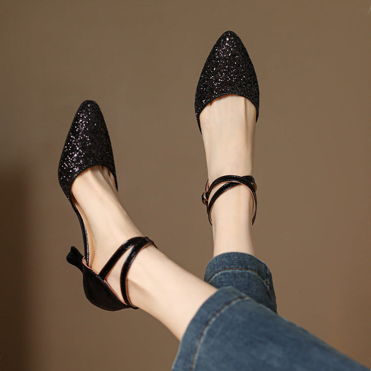 Milan | Décolleté glitter con tacco svasato