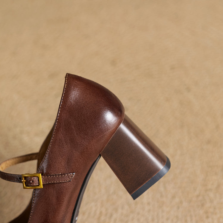 Raissa | Mary Jane in vera pelle a punta quadrata