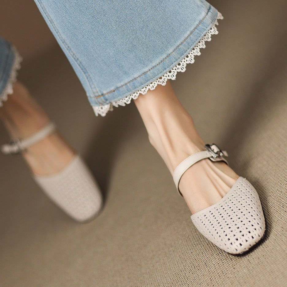 Nilda | Mules in vera pelle traforata