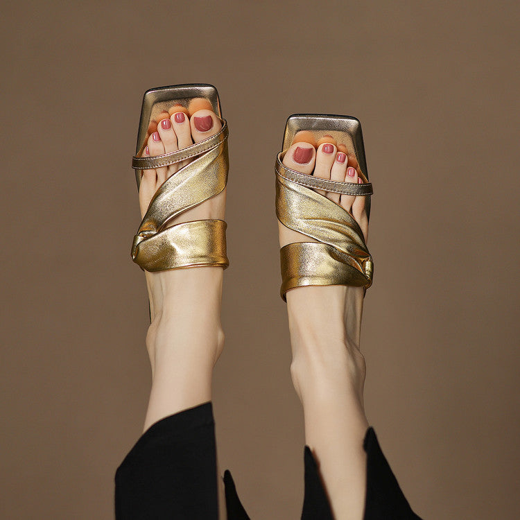 Marisa | Sandali in vera pelle metallizzata