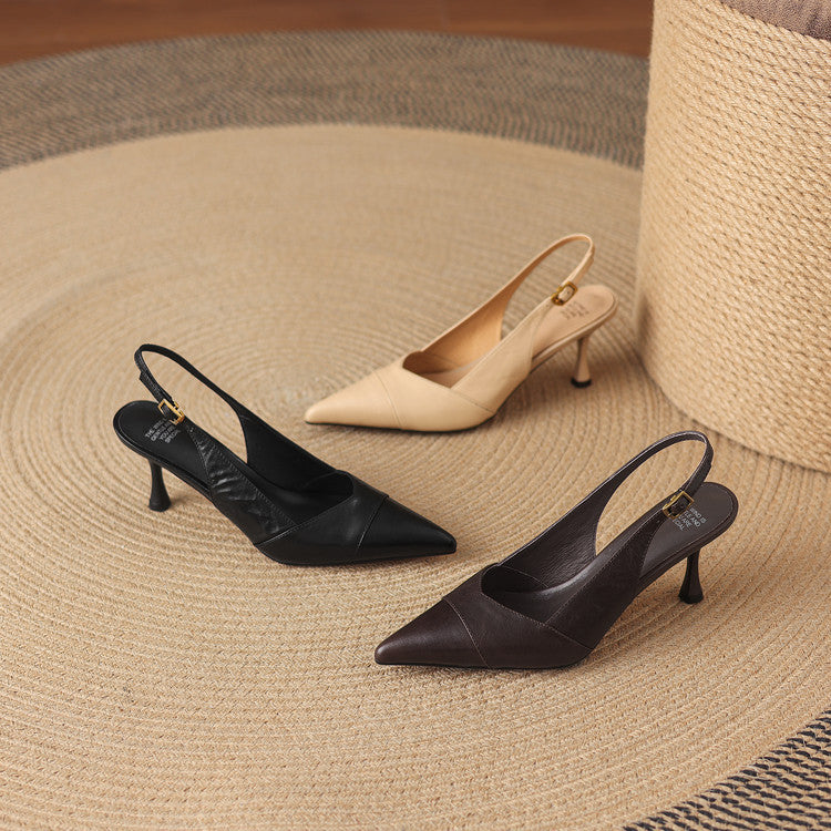Myla | Slingback in vera pelle con tacco a matita