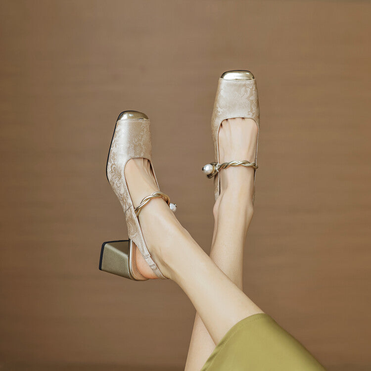 Regina | Slingback effetto broccato