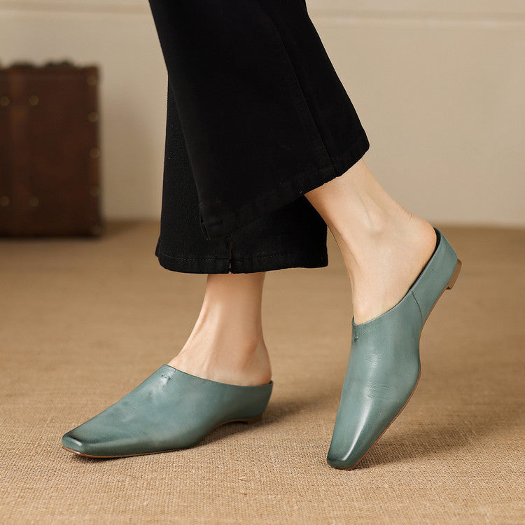 Kessa | Mules in vera pelle con zeppa