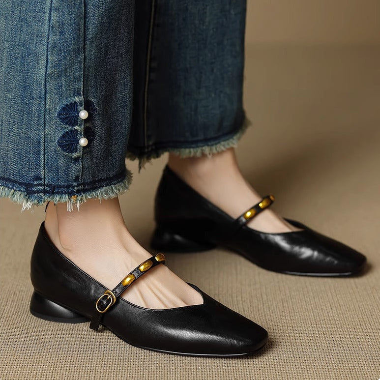 Zyra | Ballerine Mary Jane in vera pelle