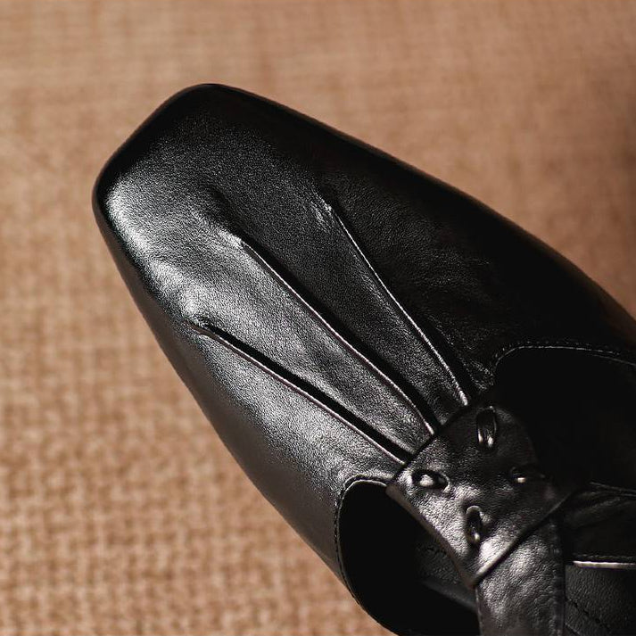 Gianna | Mules in vera pelle con fasce a X