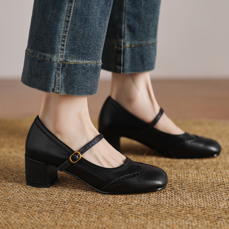 Harel | Mary Jane brogue in vera pelle