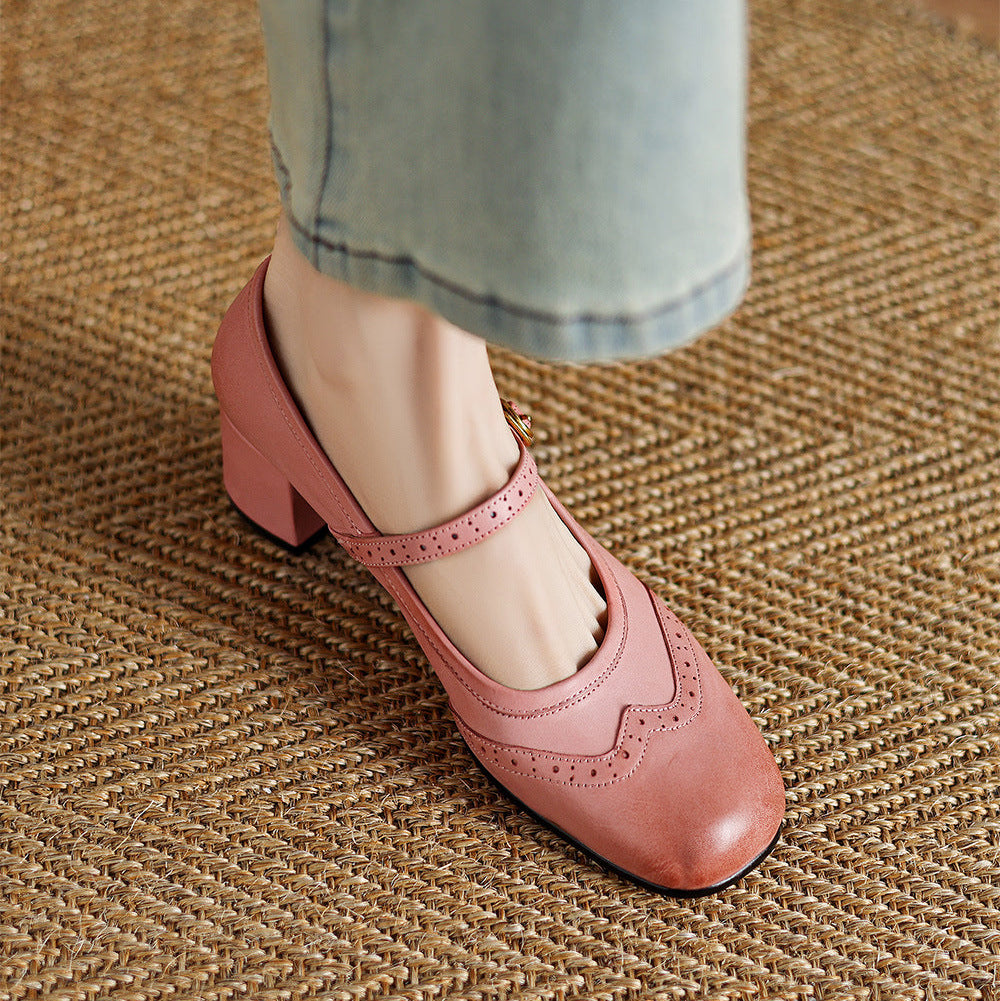 Harel | Mary Jane brogue in vera pelle