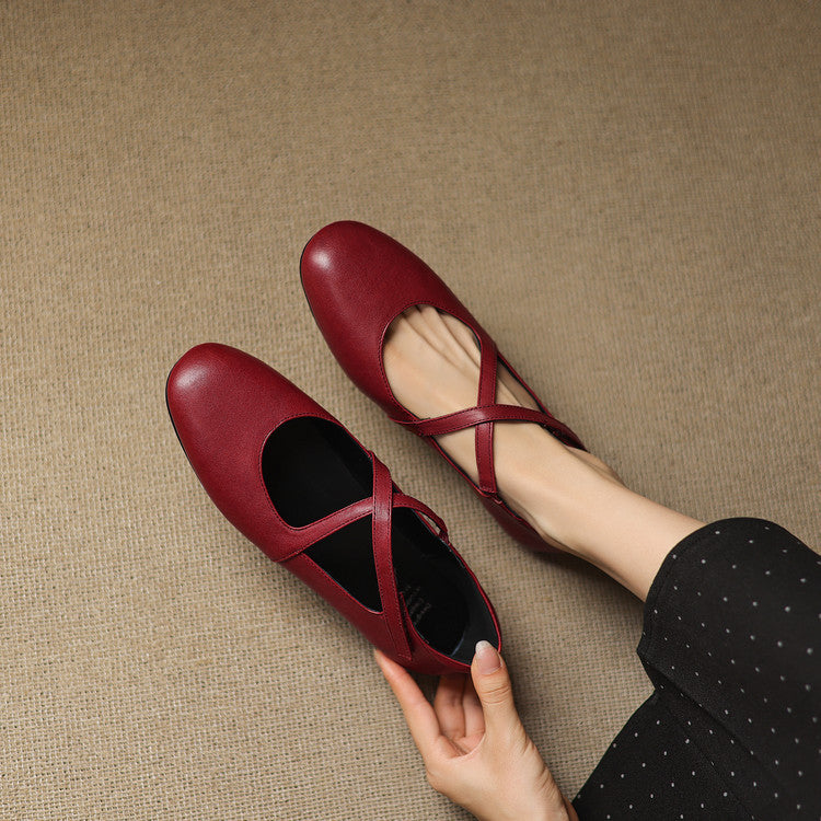 Zeor | Ballerine in vera pelle con fasce incrociate