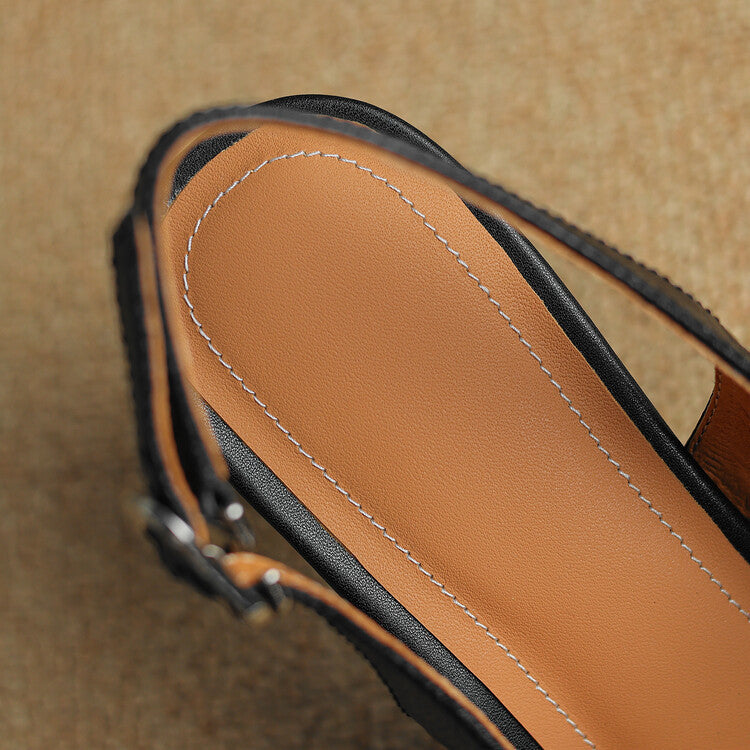 Ezzy | Slingback in vera pelle con doppio cinturino
