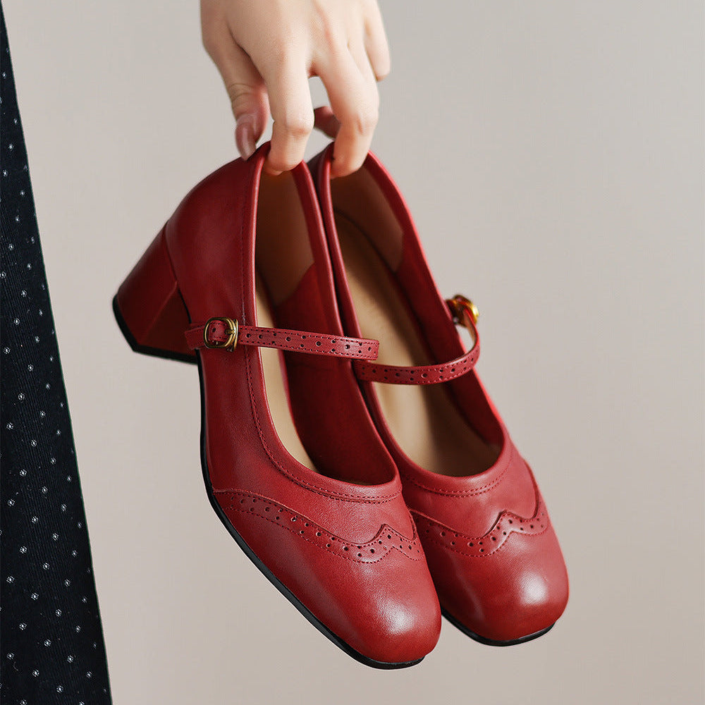 Harel | Mary Jane brogue in vera pelle