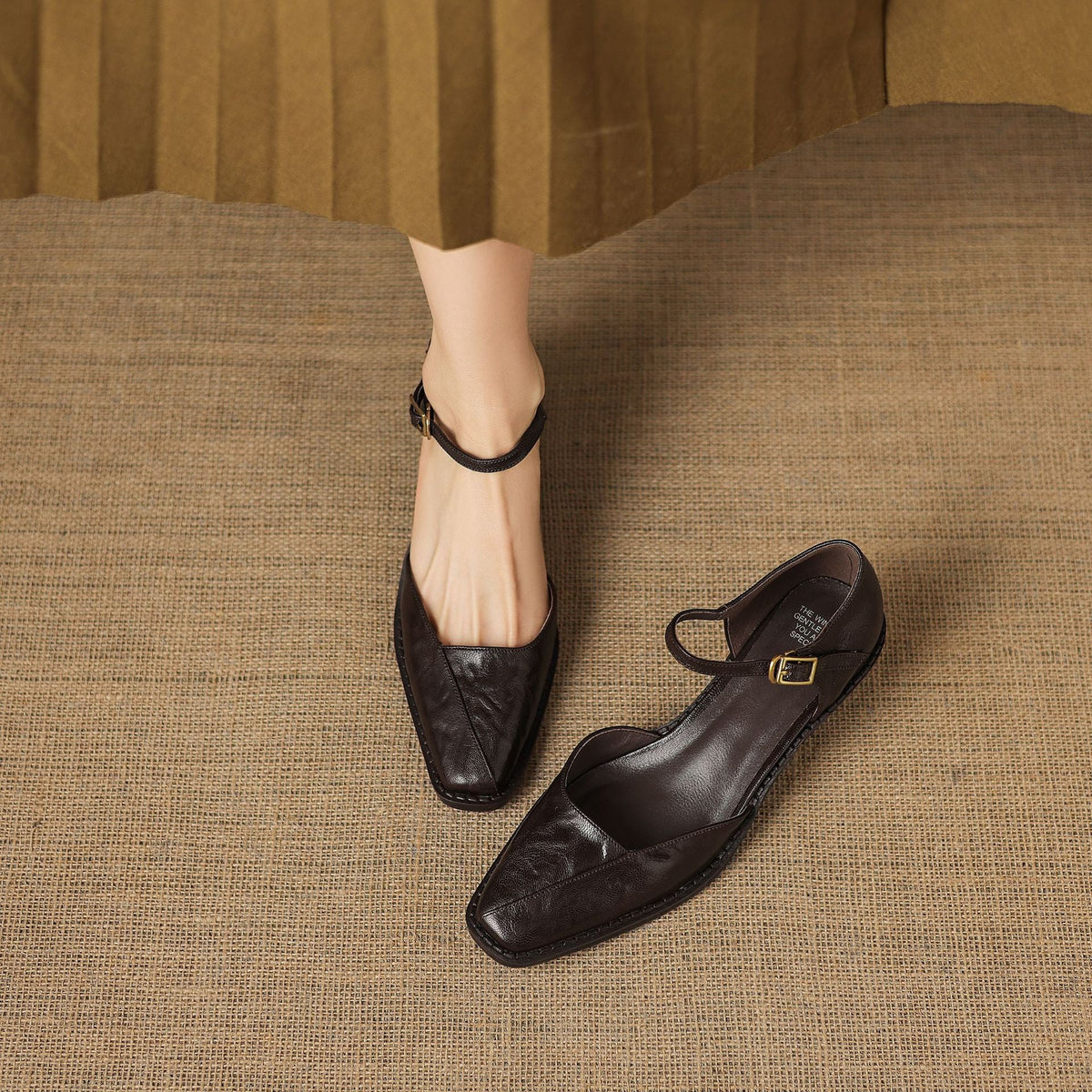 Anna | Mary Jane in vera pelle con plateau