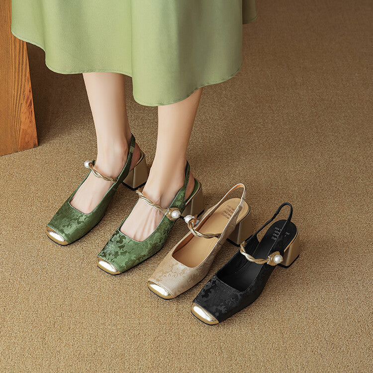 Regina | Slingback effetto broccato