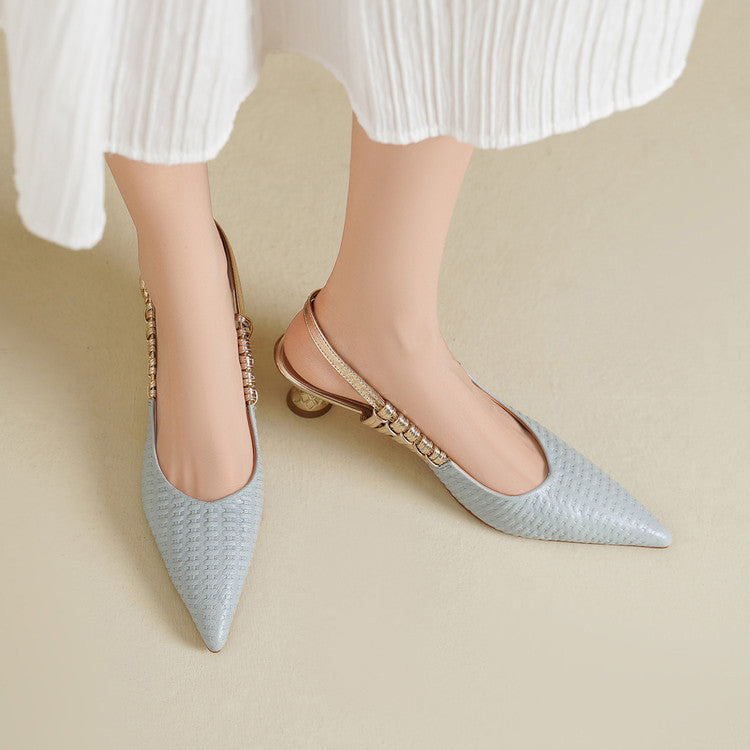 Bianca | Slingback in vera pelle intrecciata