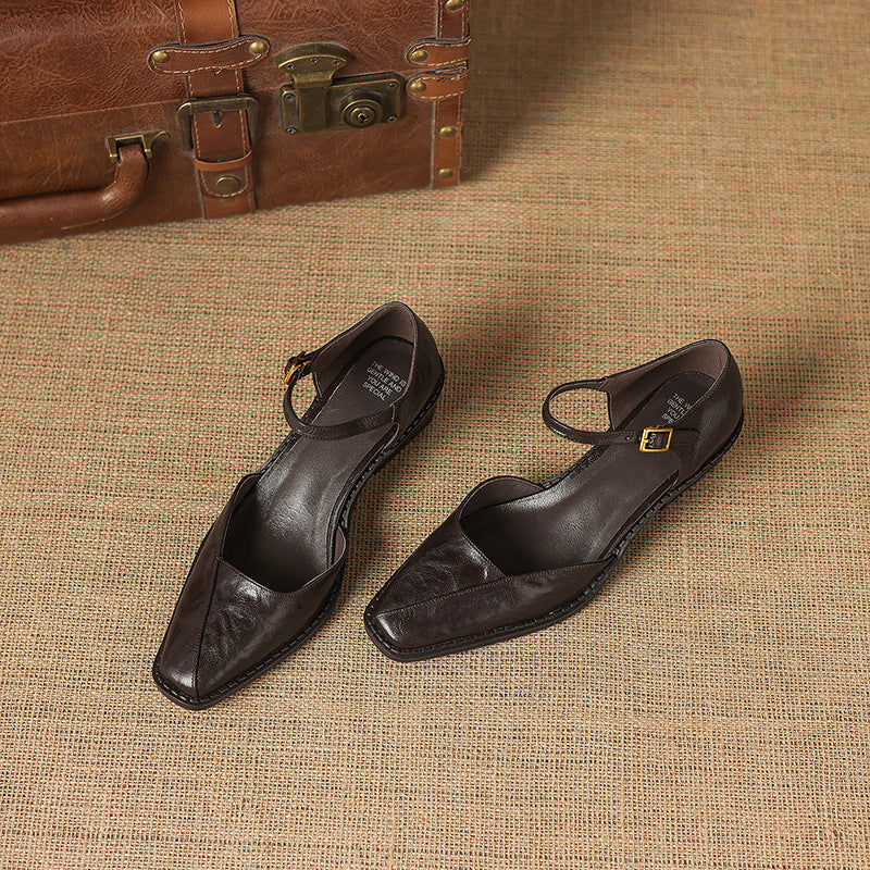 Anna | Mary Jane in vera pelle con plateau