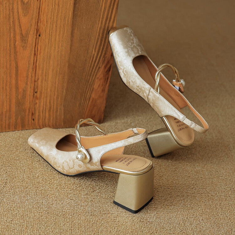 Regina | Slingback effetto broccato