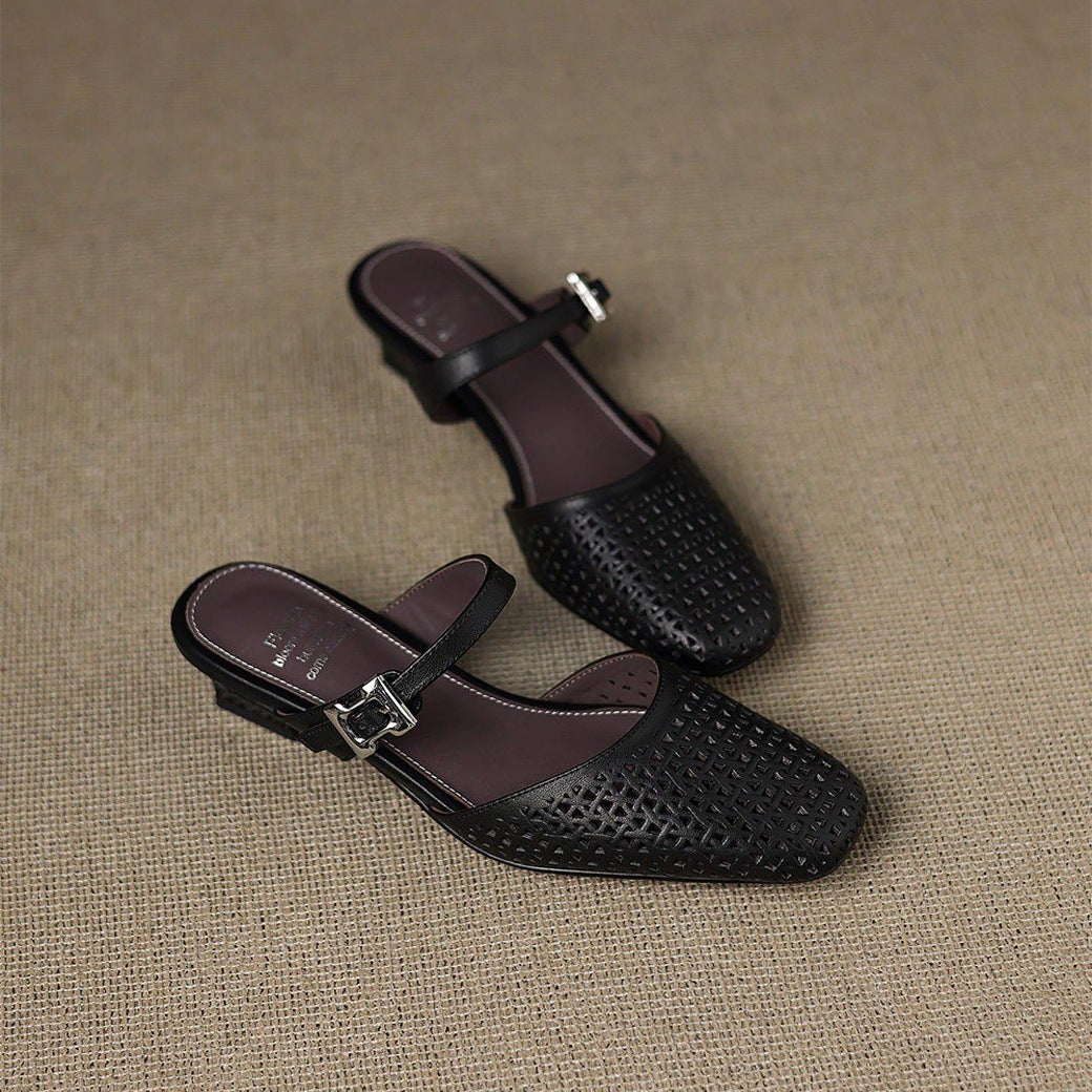Nilda | Mules in vera pelle traforata