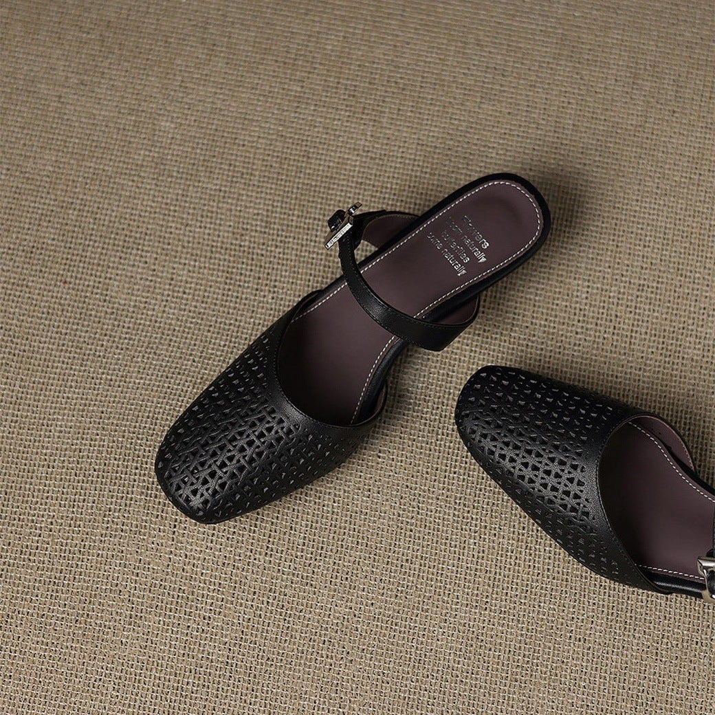 Nilda | Mules in vera pelle traforata