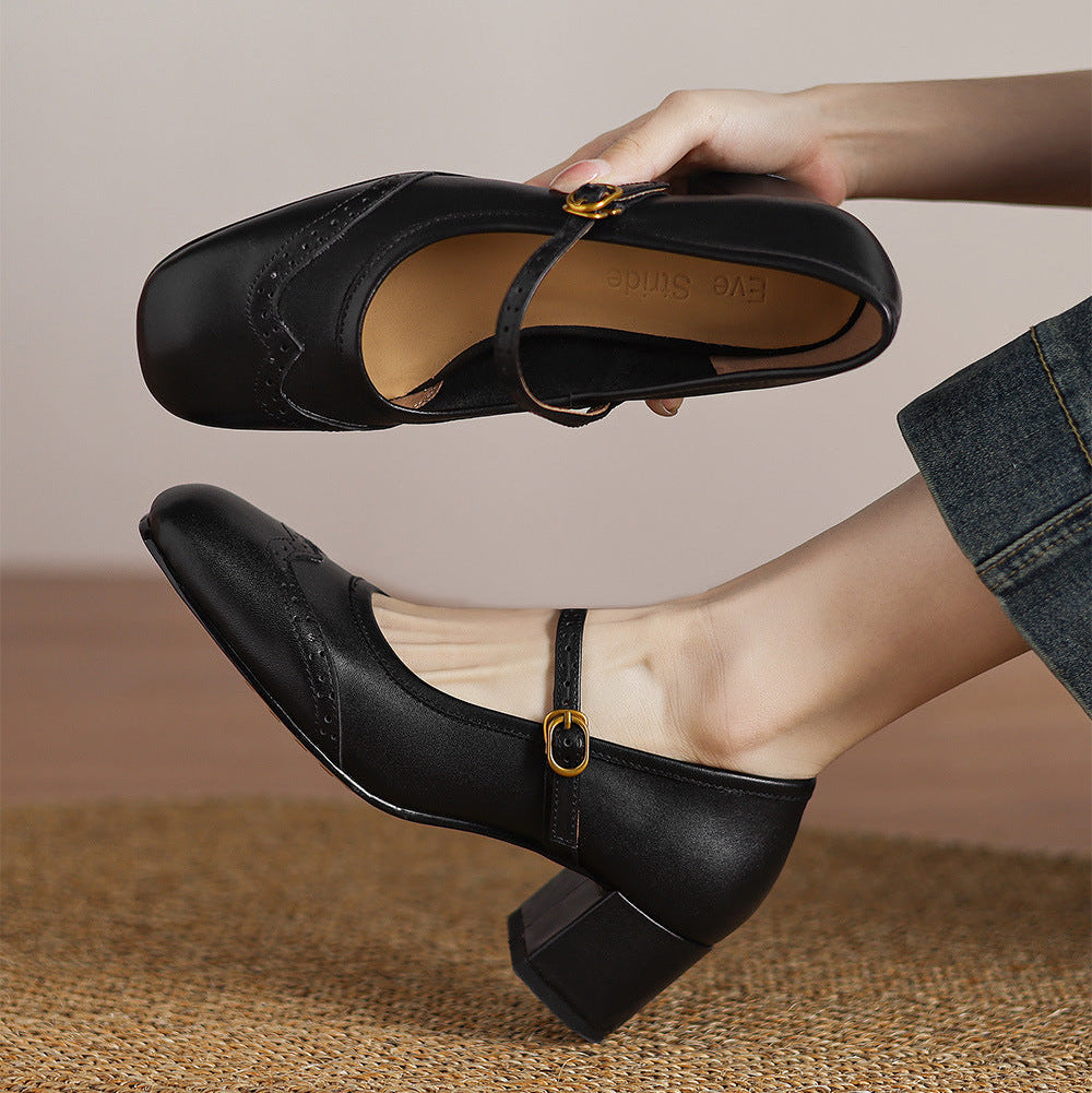 Harel | Mary Jane brogue in vera pelle