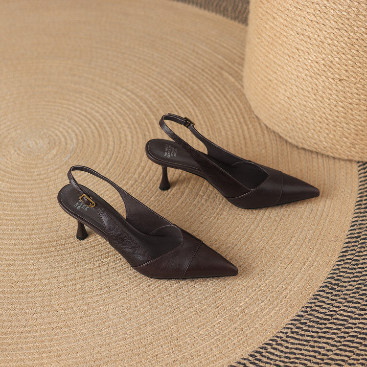 Myla | Slingback in vera pelle con tacco a matita