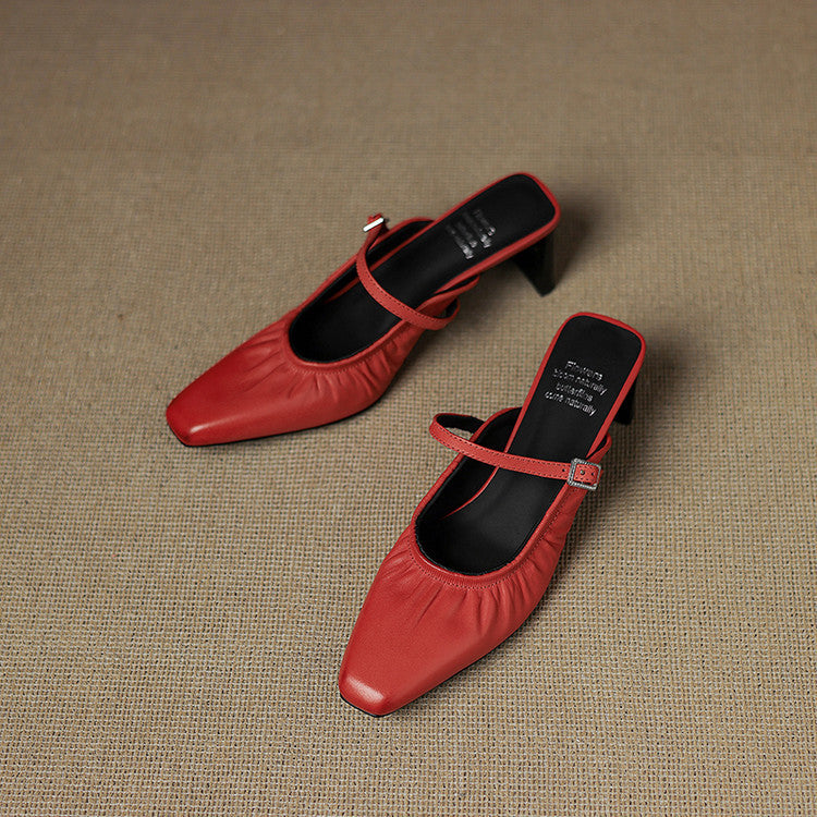 Vanya | Mules Mary Jane in vera pelle