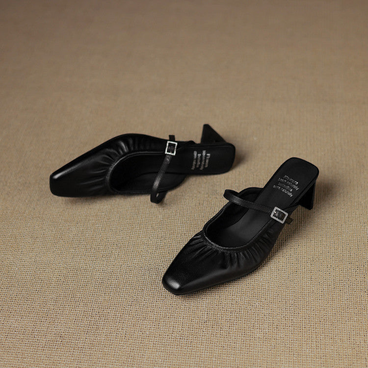 Vanya | Mules Mary Jane in vera pelle