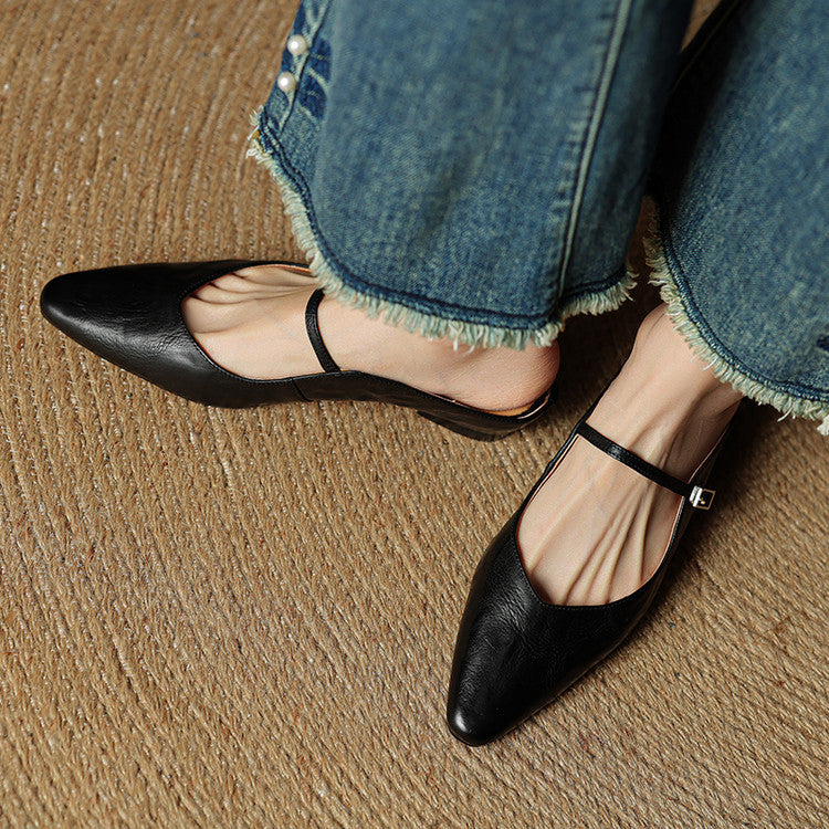 Thalia | Mules in vera pelle con cinturino