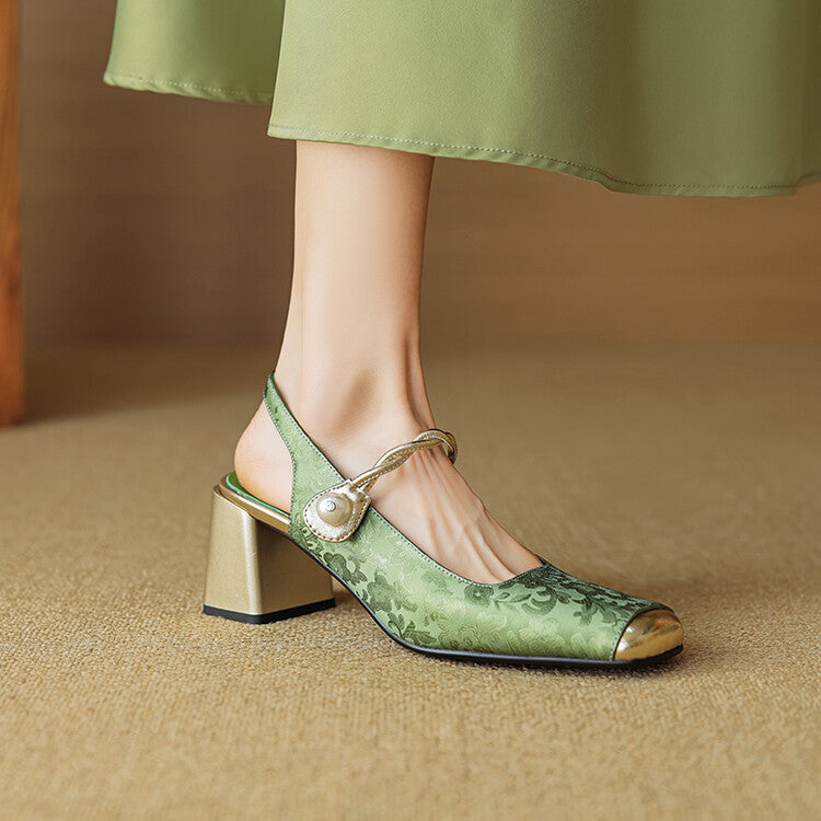 Regina | Slingback effetto broccato