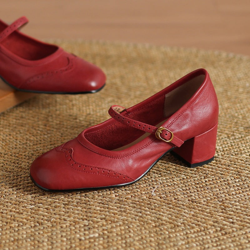 Harel | Mary Jane brogue in vera pelle