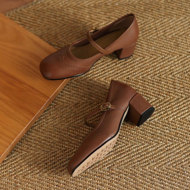 Harel | Mary Jane brogue in vera pelle