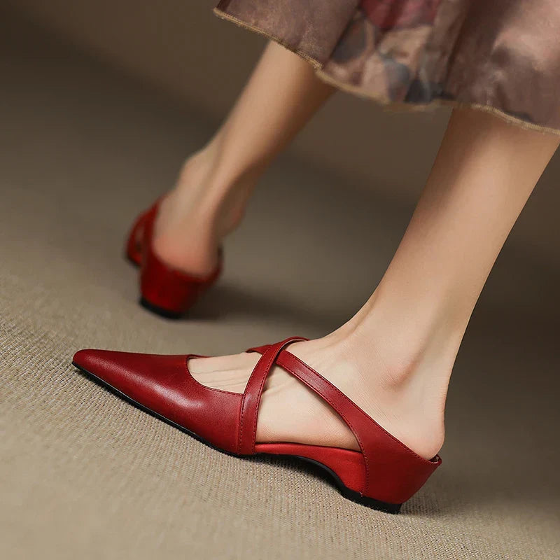Pamela | Mules in vera pelle a punta