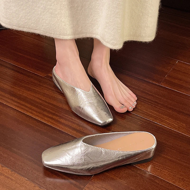 Lyra | Mules effetto metallizzato