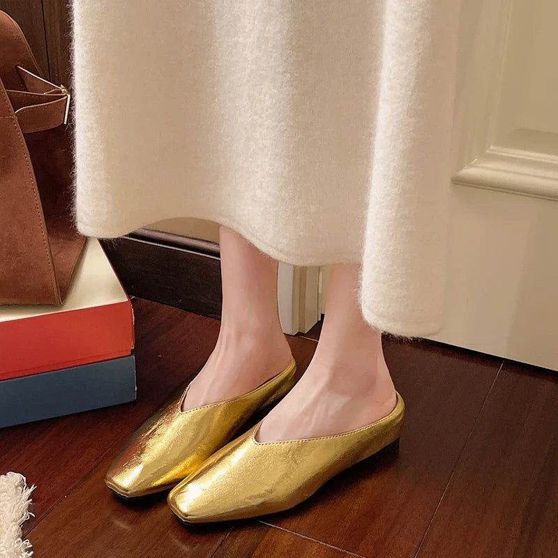 Lyra | Mules effetto metallizzato