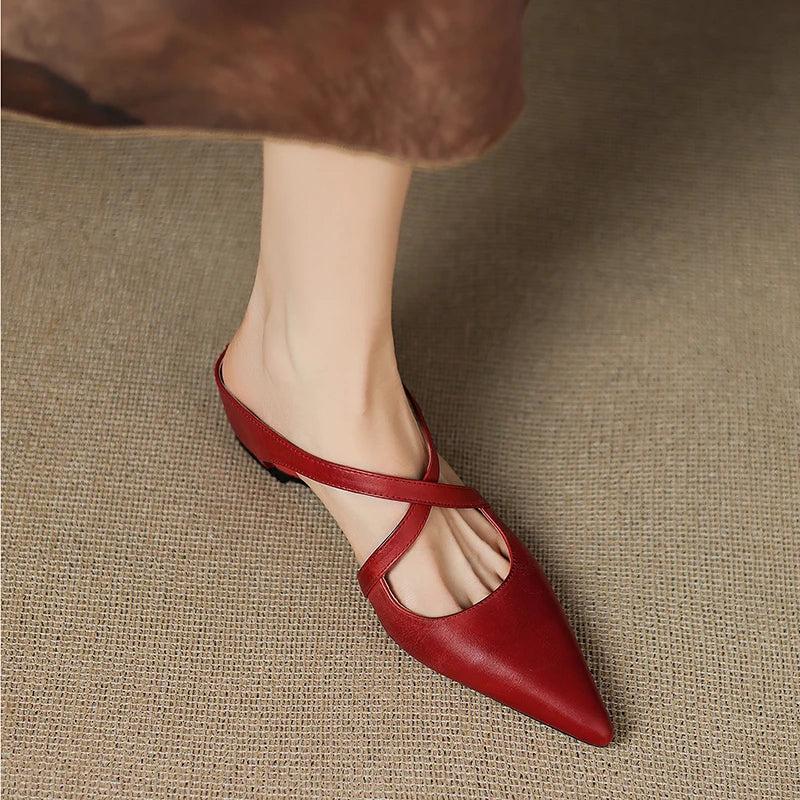 Pamela | Mules in vera pelle a punta