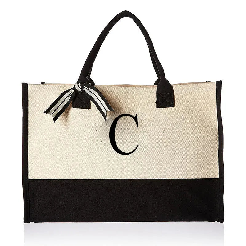 Personalized Initial Canvas Bag